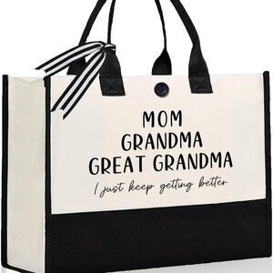 Large Canvas Tote Bag Gifts for Grandma Great-Grandma Mommy Retirement